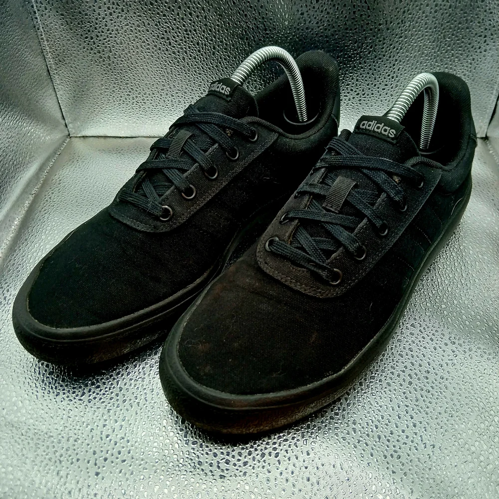 Adidas Black Canvas Sneakers for Everyday Comfort Men's Size 9